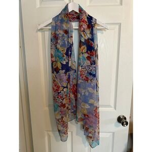 Collection Eighteen Floral Scarf Sheer Rectangle Wrap 44x68